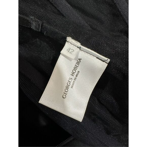 GEORGES HOBEIKA Crêpe Gown With Bow-Like Collar $4625 - Picture 11 of 12